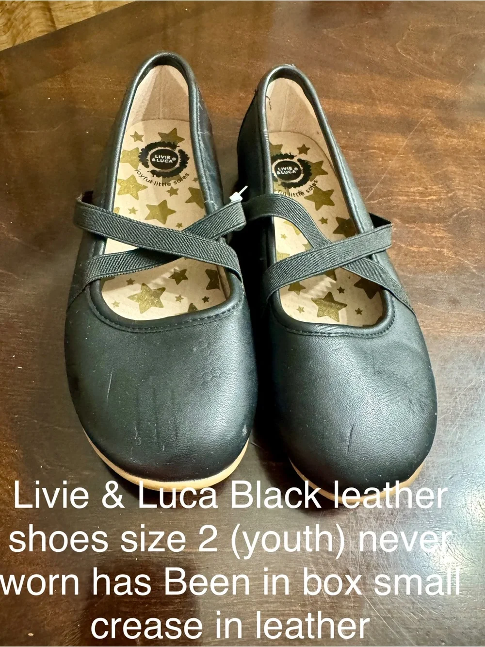 Livie & Luca Black Leather Girls' Mary Jane Shoes